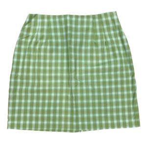 Vintage 90s Green Plaid Clueless Mini Skirt